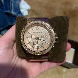 Michael Kors Baguette-Bezel Watch Rose Gold MK5412